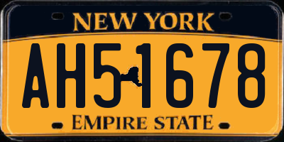 NY license plate AH51678