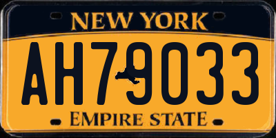 NY license plate AH79033