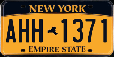 NY license plate AHH1371