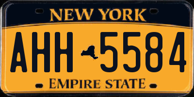 NY license plate AHH5584