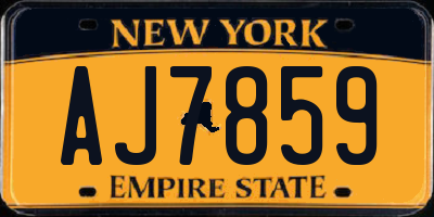 NY license plate AJ7859