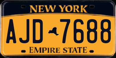 NY license plate AJD7688