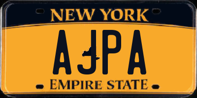 NY license plate AJPA