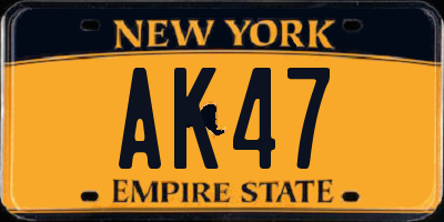 NY license plate AK47