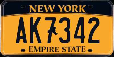 NY license plate AK7342