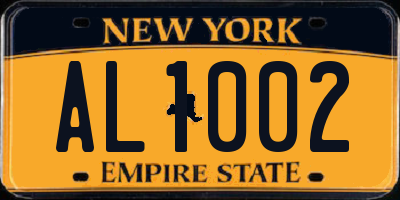 NY license plate AL1002