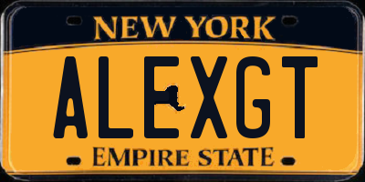 NY license plate ALEXGT