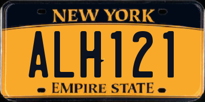 NY license plate ALH121