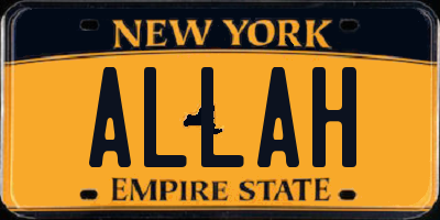 NY license plate ALLAH