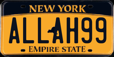 NY license plate ALLAH99