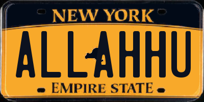 NY license plate ALLAHHU