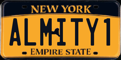 NY license plate ALMITY1