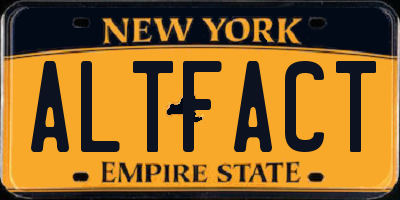 NY license plate ALTFACT