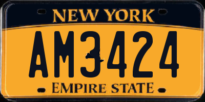 NY license plate AM3424