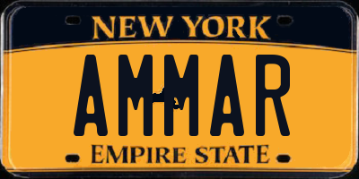 NY license plate AMMAR