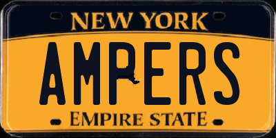 NY license plate AMPERS