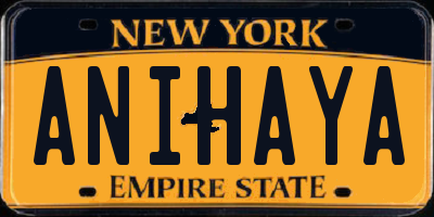 NY license plate ANIHAYA