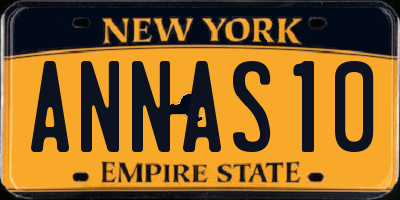 NY license plate ANNAS10