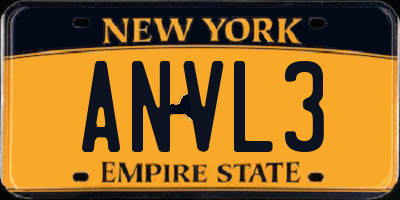 NY license plate ANVL3