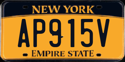 NY license plate AP915V