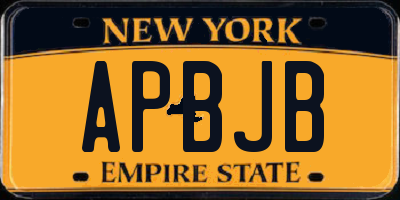 NY license plate APBJB