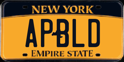 NY license plate APBLD