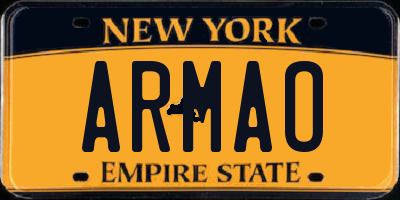 NY license plate ARMAO