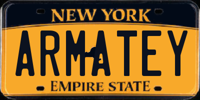 NY license plate ARMATEY