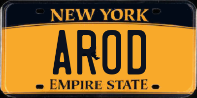 NY license plate AROD