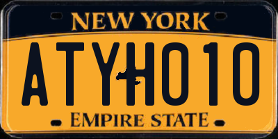 NY license plate ATYH010