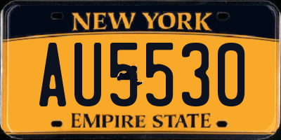 NY license plate AU5530