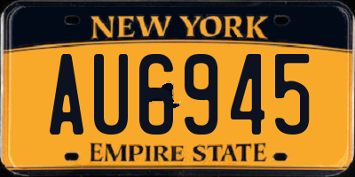 NY license plate AU6945