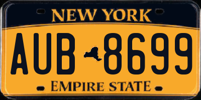 NY license plate AUB8699
