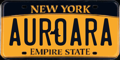 NY license plate AUROARA