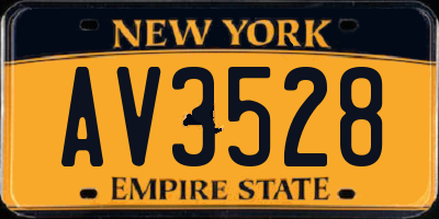 NY license plate AV3528