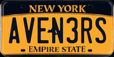 NY license plate AVEN3RS