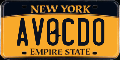 NY license plate AVOCDO