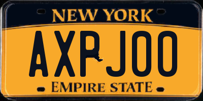 NY license plate AXPJ00