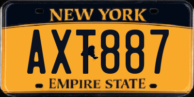 NY license plate AXT887