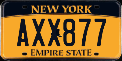 NY license plate AXX877