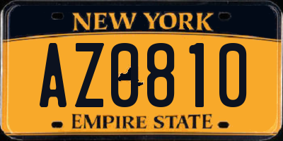 NY license plate AZ0810