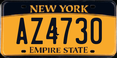 NY license plate AZ4730