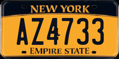 NY license plate AZ4733