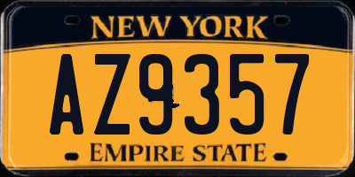 NY license plate AZ9357