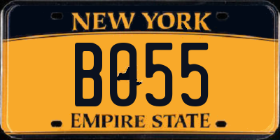 NY license plate B055