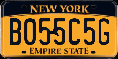 NY license plate B055C5G