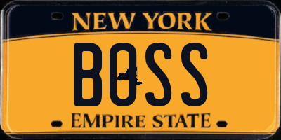 NY license plate B0SS