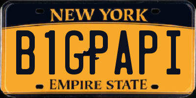 NY license plate B1GPAPI