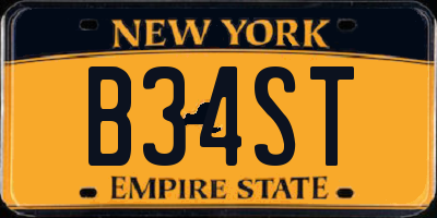 NY license plate B34ST