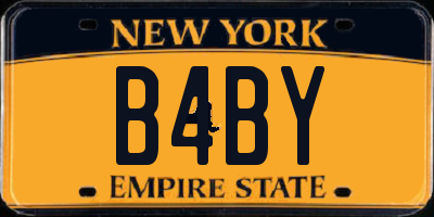 NY license plate B4BY